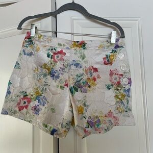 Anthropologie Cream High Waist Shorts